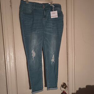 Honey & Bristle Skinny Push Up Highrise Distressed Jeans Size 20